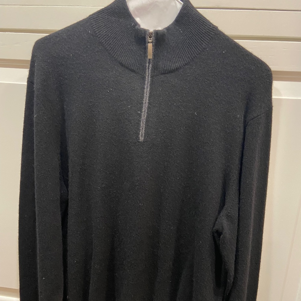 Club Room cashmere black quarter zip men’s sweater